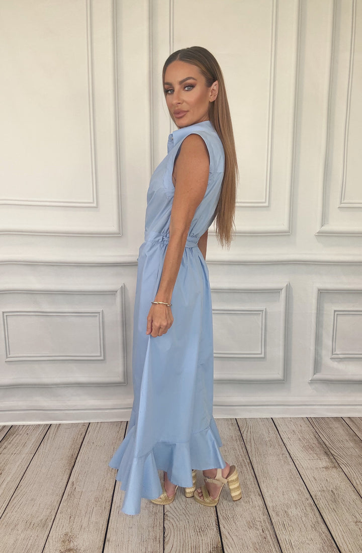 Liberty Chambray Tie Dress-Midi Dresses-Entro-Shop with Bloom West Boutique, Women&