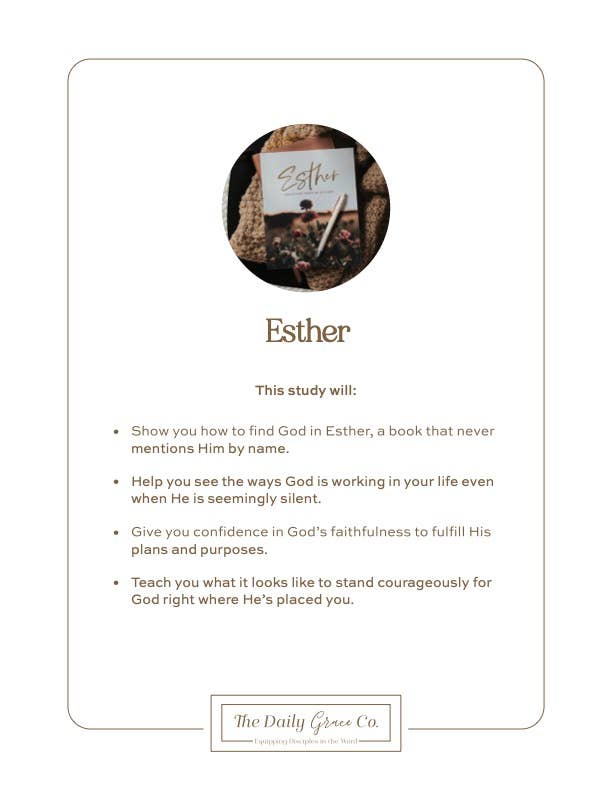 Esther | Seeing God When He Is Silent-Bibles & Devotionals-The Daily Grace Co-Shop with Bloom West Boutique, Women's Fashion Boutique, Located in Houma, Louisiana