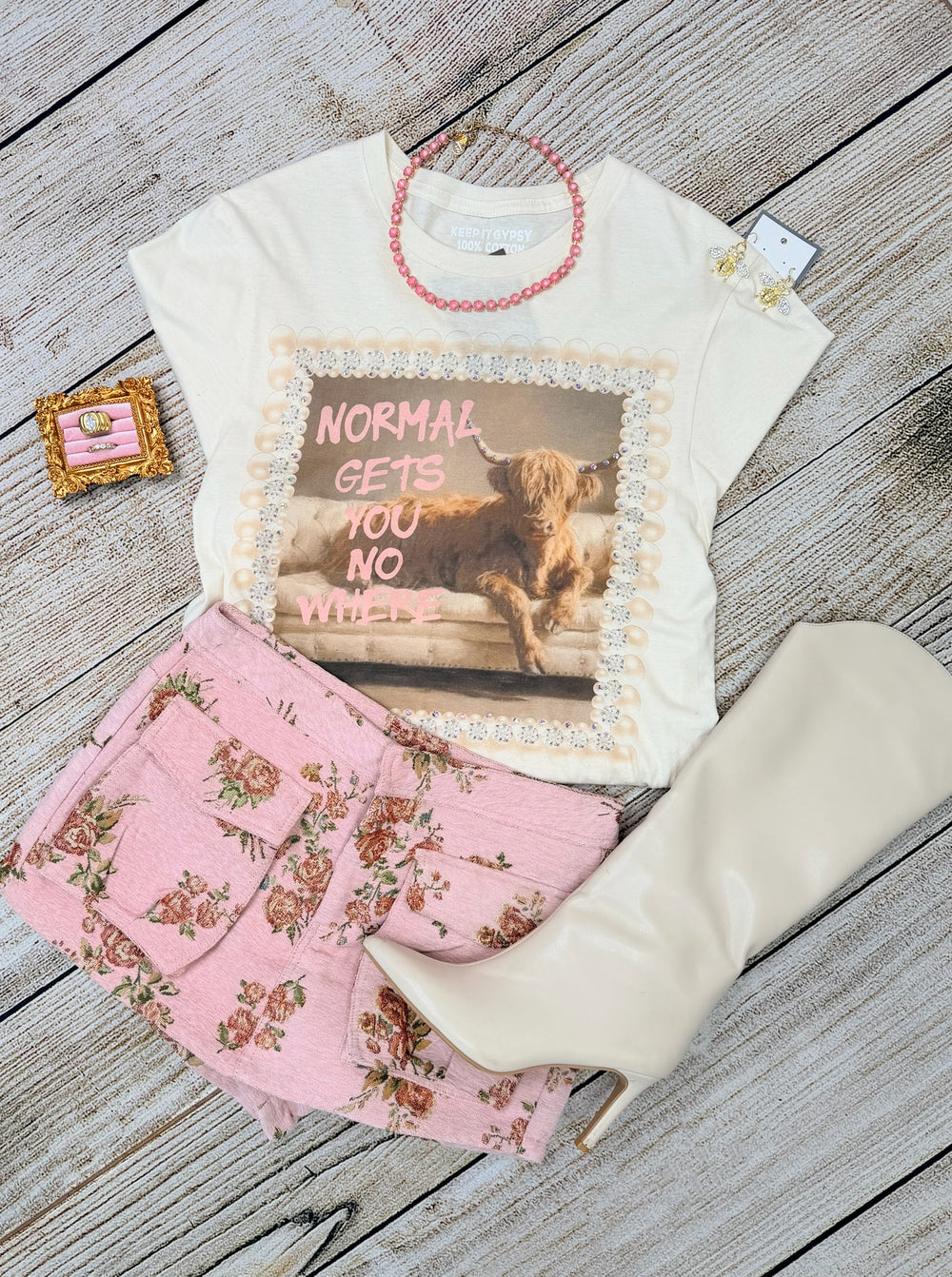 Normal Gets You No Where Tee-Graphic Tees-Keep it Gypsy-Shop with Bloom West Boutique, Women's Fashion Boutique, Located in Houma, Louisiana