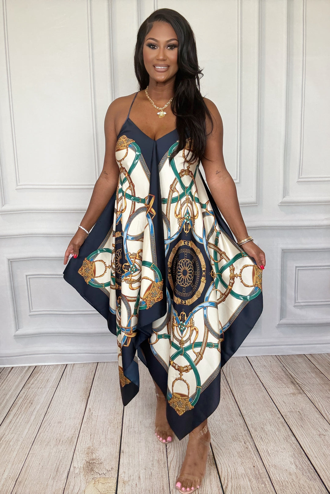 Stacy Bradley Silk Dress / Blue Stirrup Pre-Order-Dresses-Stacey Bradley-Shop with Bloom West Boutique, Women&