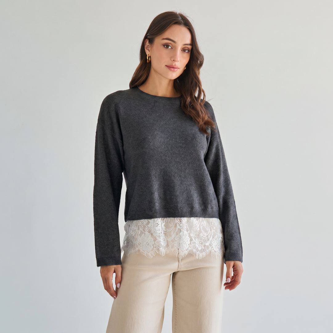 AT3508 Lace sweater-Able-Shop with Bloom West Boutique, Women&