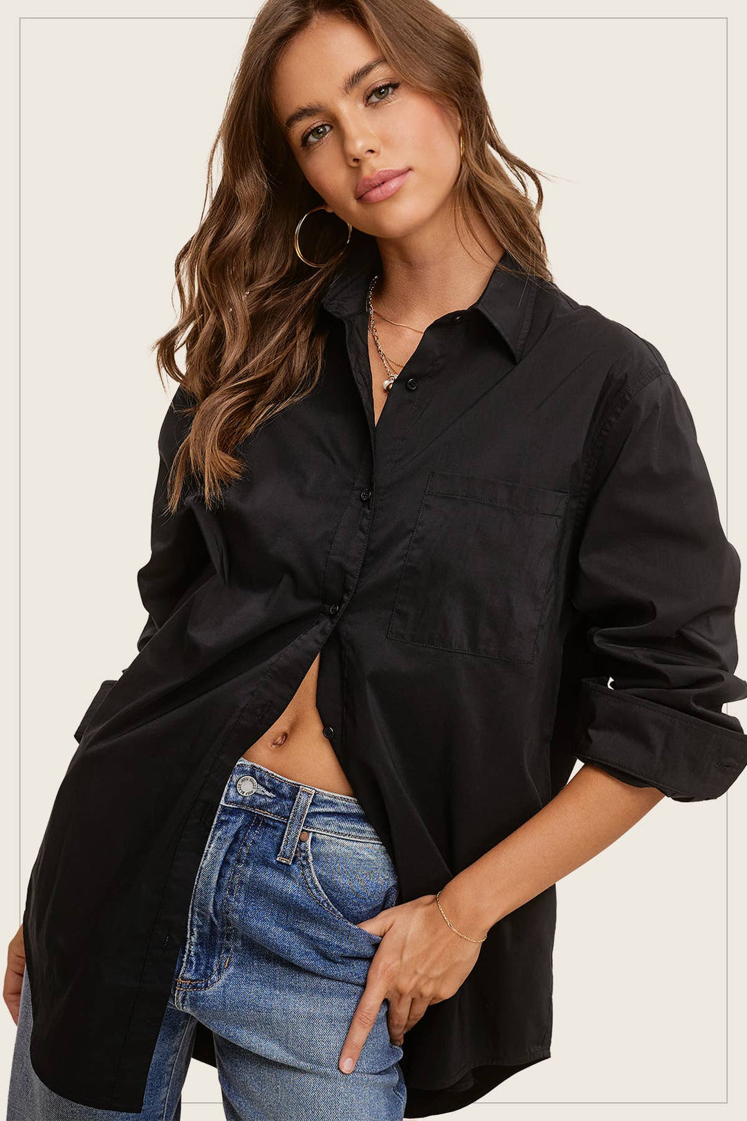 Classic Collared Button Down Poplin Shirt-Tops-La Miel-Shop with Bloom West Boutique, Women's Fashion Boutique, Located in Houma, Louisiana