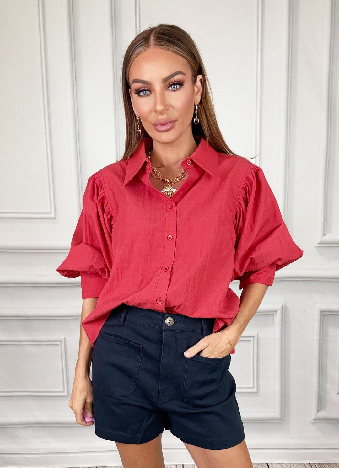 Old Glory Puff Blouse