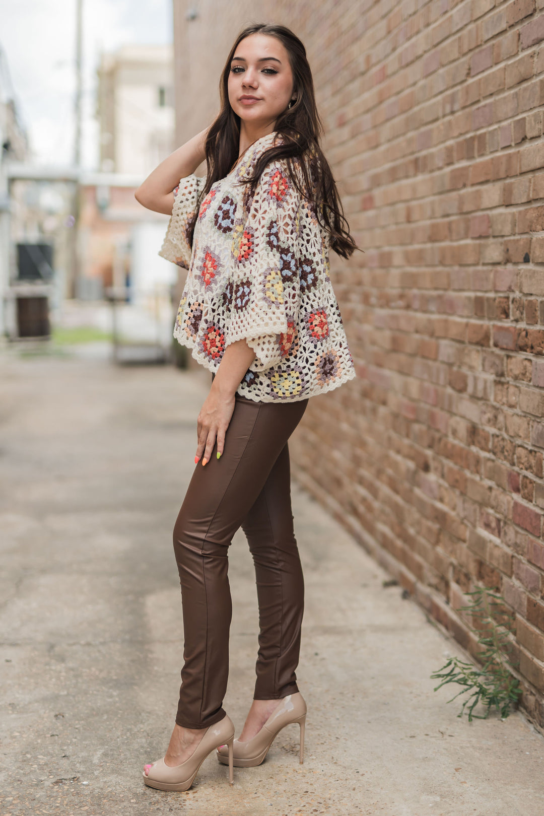 Jen Floral Patchwork Sweater-Sweaters-POL Clothing-Shop with Bloom West Boutique, Women's Fashion Boutique, Located in Houma, Louisiana