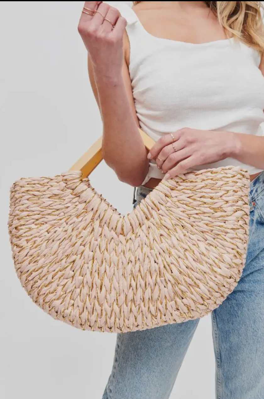 Kehlani Tote With Wooden Handles-Handbags-Urban Expressions-Shop with Bloom West Boutique, Women's Fashion Boutique, Located in Houma, Louisiana
