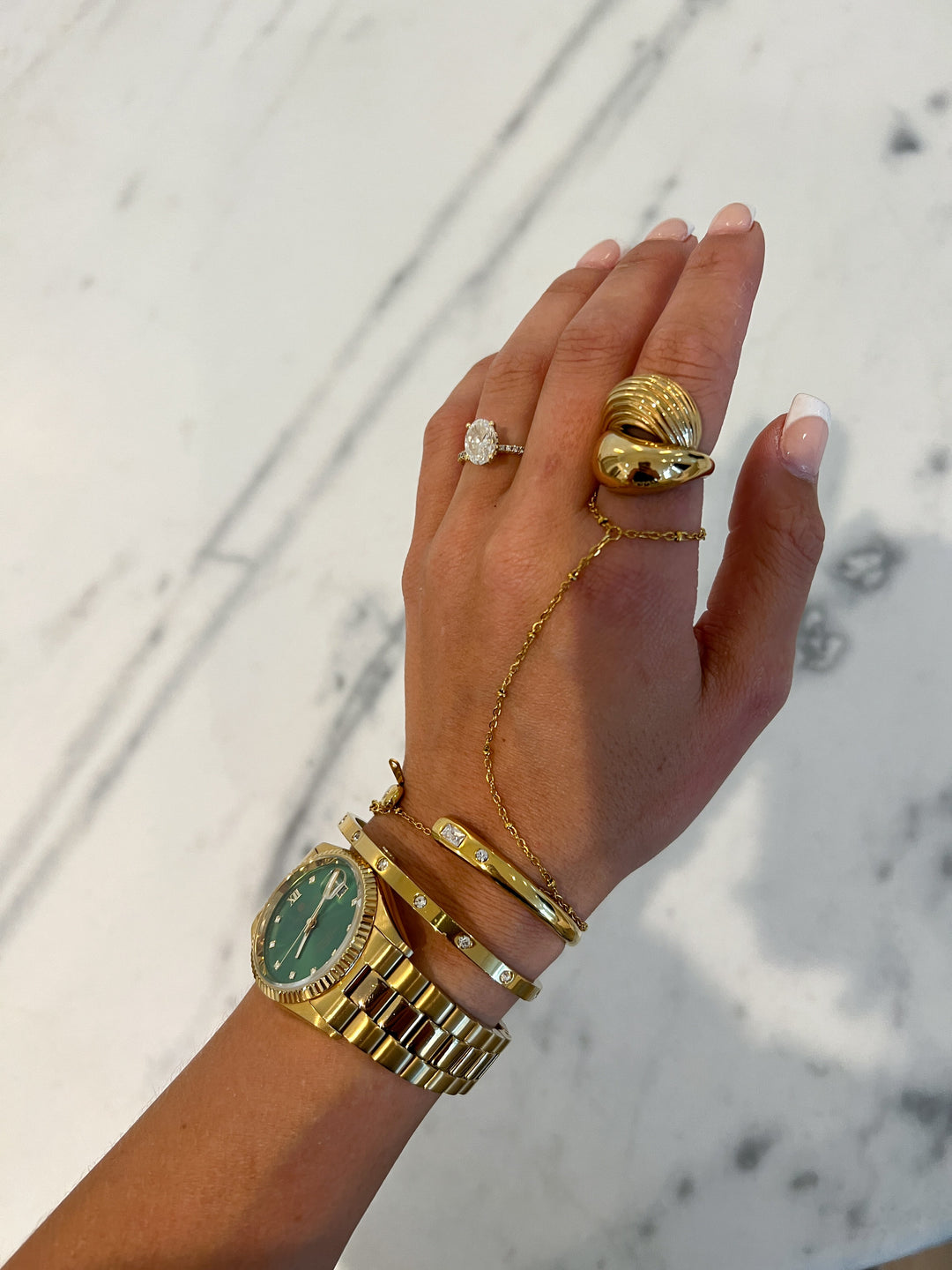 GOLD HAND CHAIN-Bracelet-Chansuttpearls-Shop with Bloom West Boutique, Women&