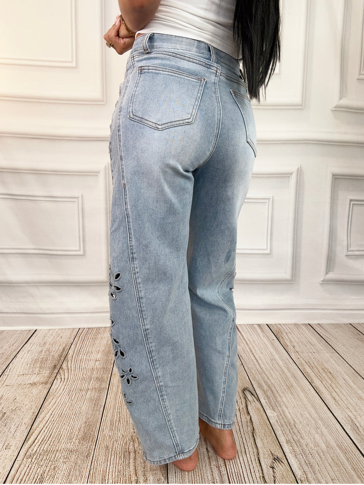 Saige Sweet Stitch Barrel Jean-Jeans-Saige-Shop with Bloom West Boutique, Women&