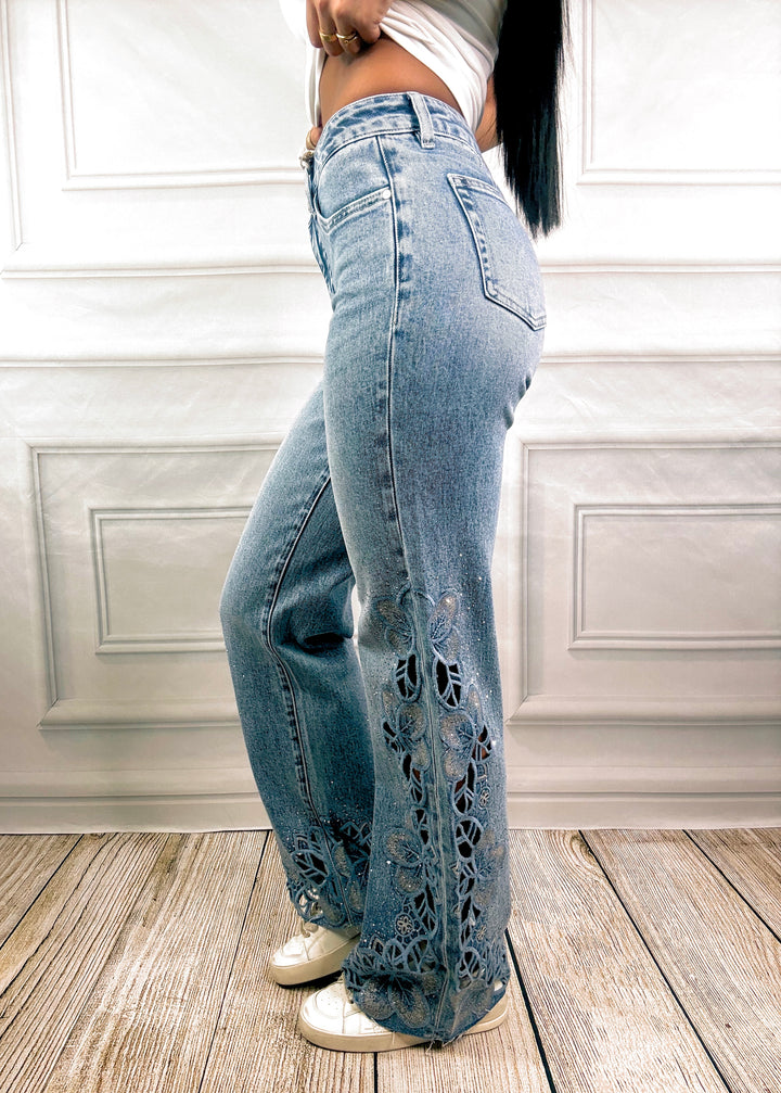 Petals &amp; Pavé Jeans