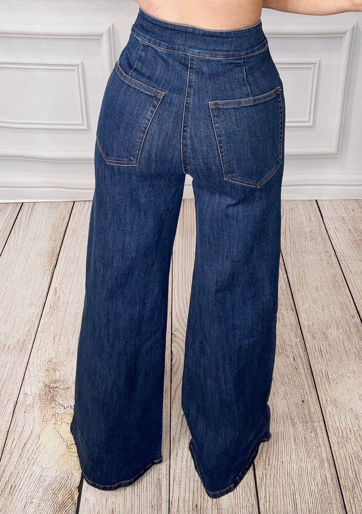 The Monroe High Waist Dark Wash Pants-Jeans-Fate By LFD-Shop with Bloom West Boutique, Women's Fashion Boutique, Located in Houma, Louisiana