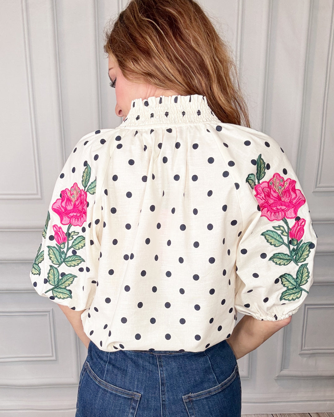 THML Pearl Society Dot Top-Tops-THML-Shop with Bloom West Boutique, Women's Fashion Boutique, Located in Houma, Louisiana