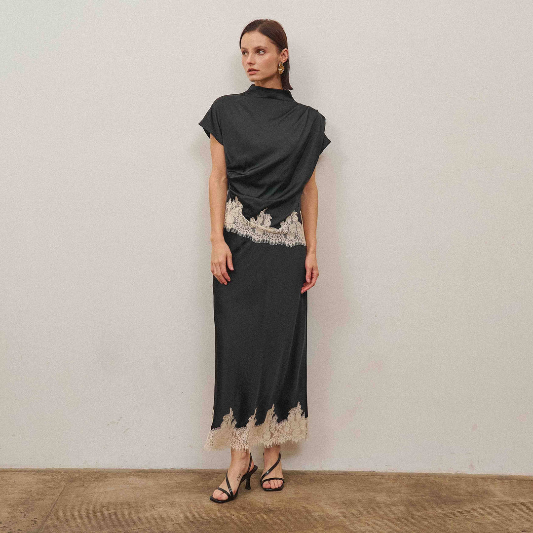 AT3558 Lace satin top-Able-Shop with Bloom West Boutique, Women&