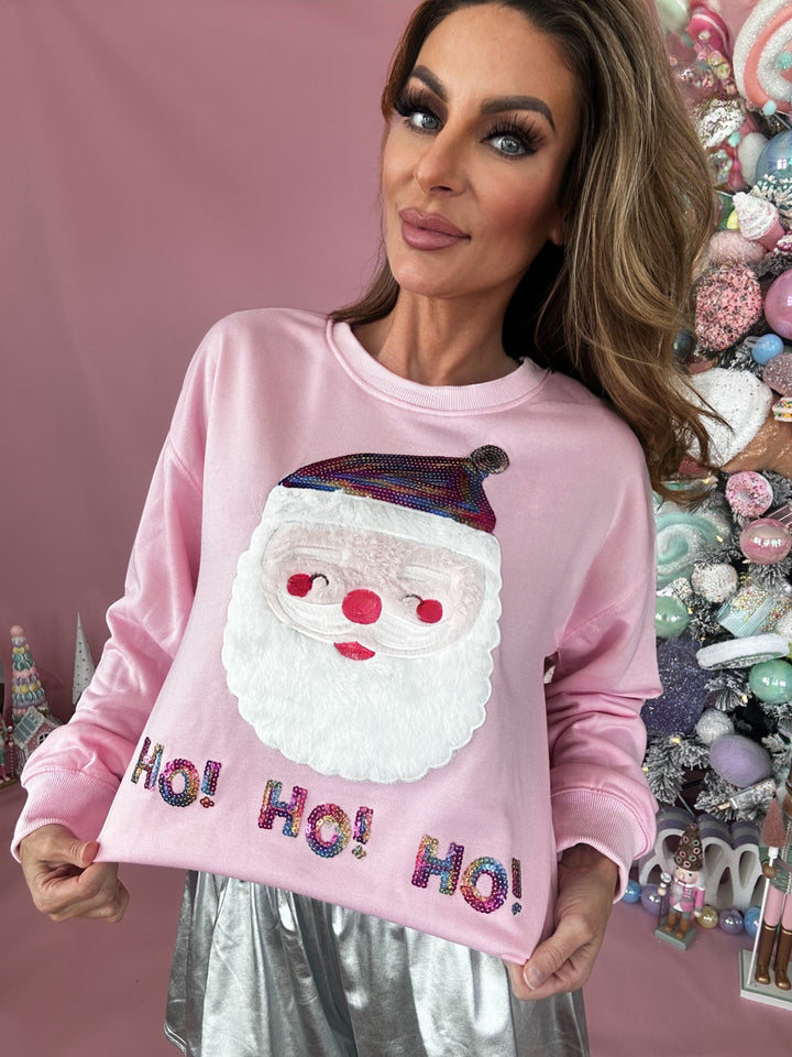 Ho Ho Ho Santa Christmas Sweater-Sweaters-#N/A-Shop with Bloom West Boutique, Women's Fashion Boutique, Located in Houma, Louisiana