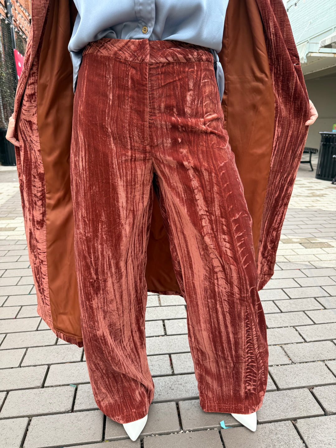 Esme Vintage Semi Flared Velvet Pants-Pants-fore collection-Shop with Bloom West Boutique, Women's Fashion Boutique, Located in Houma, Louisiana