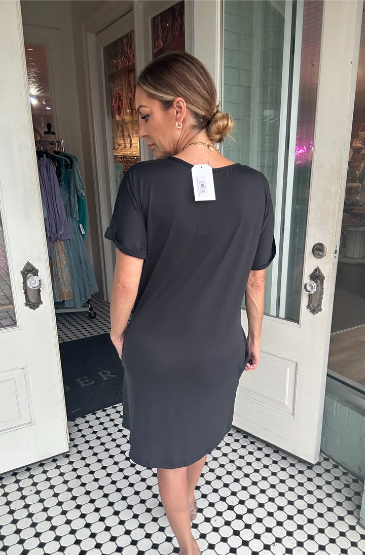 Iva Side Pocket Mini Dress-Mini Dresses-Capella Apparel-Shop with Bloom West Boutique, Women's Fashion Boutique, Located in Houma, Louisiana