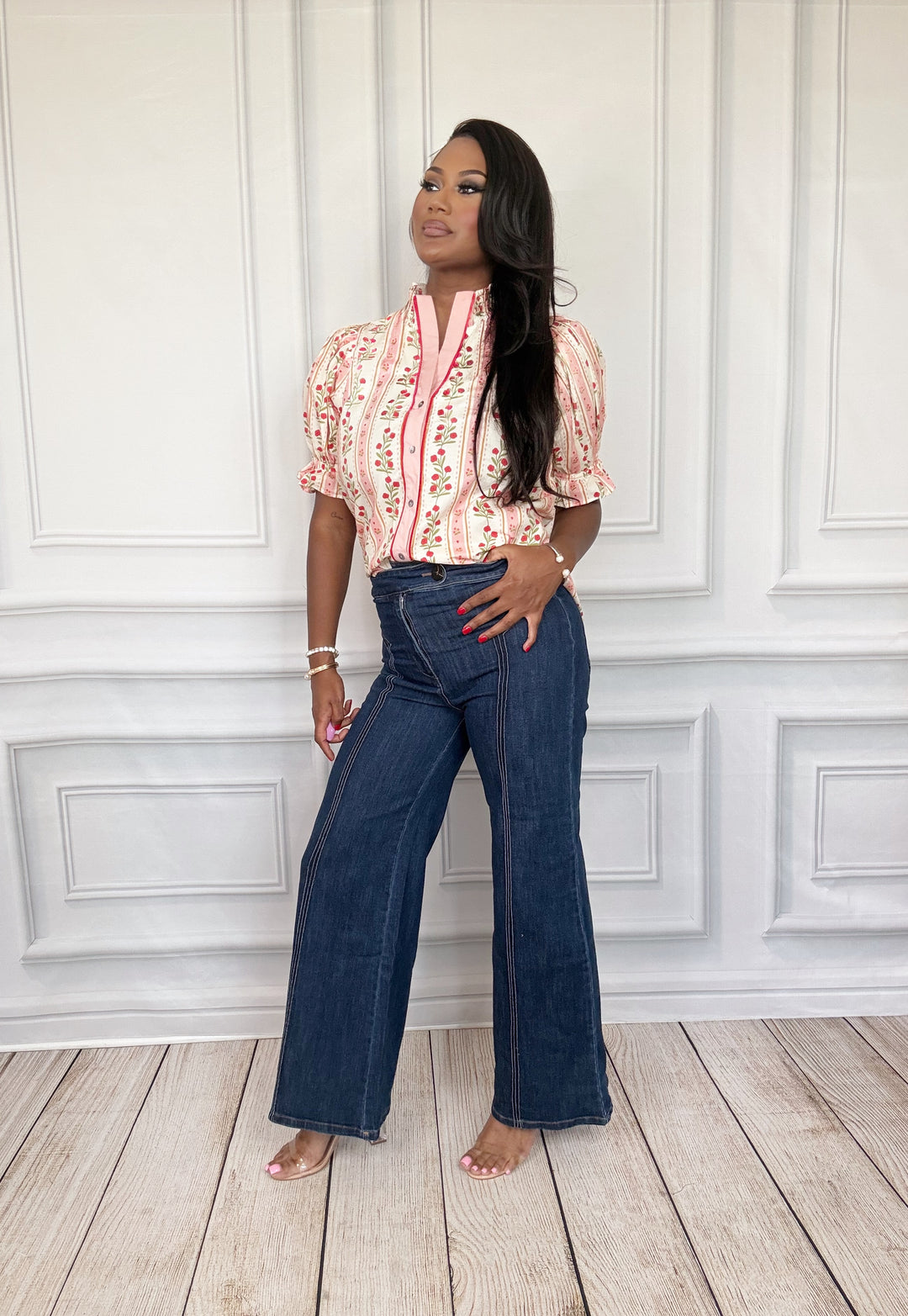 Ruby Rose Ruffle Collar Top-Tops-Entro-Shop with Bloom West Boutique, Women&