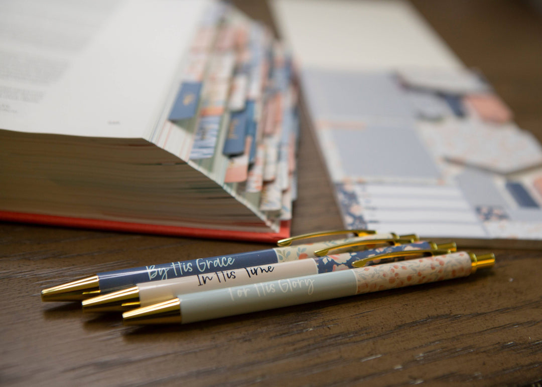 Blue Floral Christian Pens-Bible Accessories-Chosen & Cherished-Shop with Bloom West Boutique, Women's Fashion Boutique, Located in Houma, Louisiana