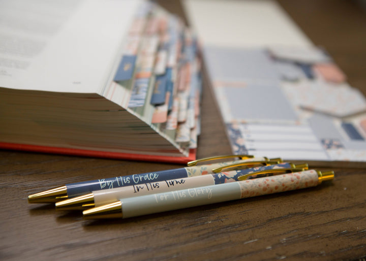 Blue Floral Christian Pens-Bible Accessories-Chosen & Cherished-Shop with Bloom West Boutique, Women's Fashion Boutique, Located in Houma, Louisiana