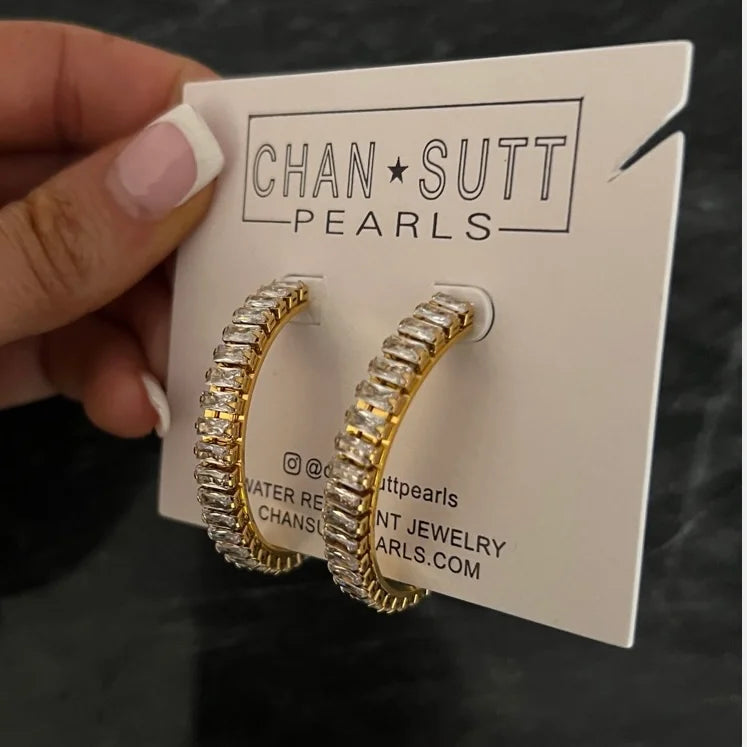 LARGE DIAMOND HOOPS-Earring-Chansuttpearls-Shop with Bloom West Boutique, Women&