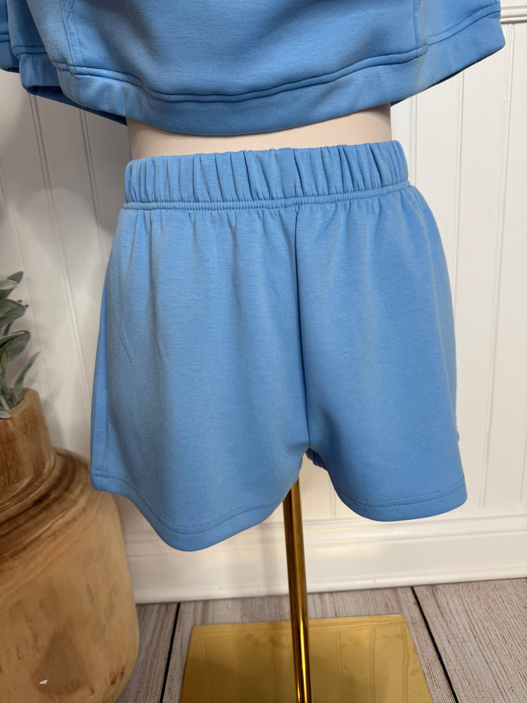 Salty Sapphire Cloud Fleece Bottoms-Shorts-Vintage Havana-Shop with Bloom West Boutique, Women's Fashion Boutique, Located in Houma, Louisiana