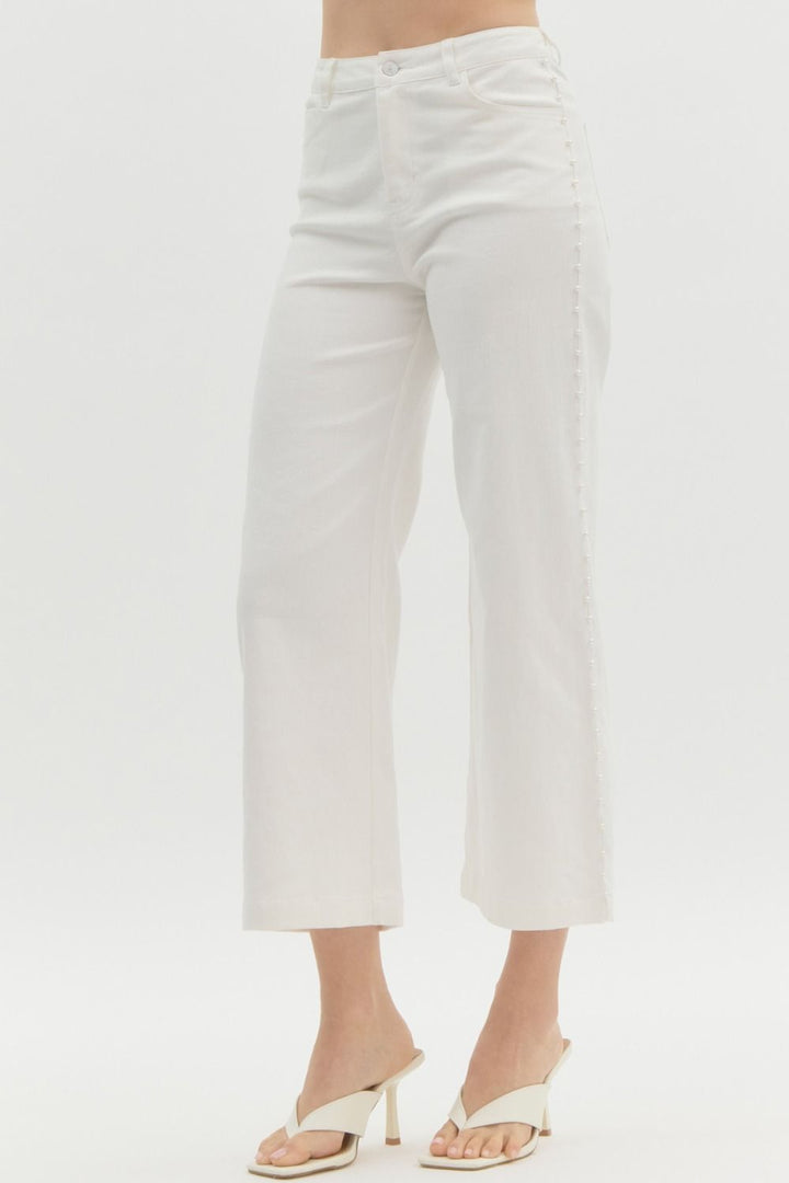 White Glow Pearl Jeans-Jeans-Entro-Shop with Bloom West Boutique, Women's Fashion Boutique, Located in Houma, Louisiana