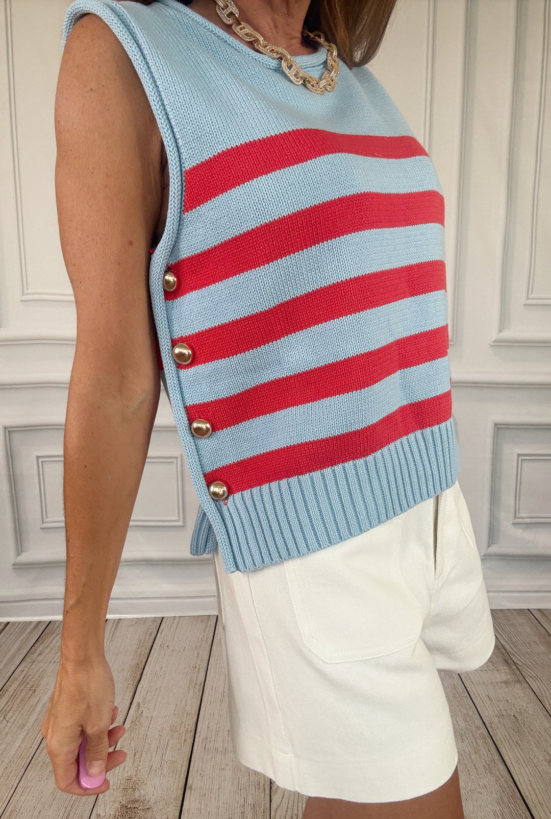 Regatta Rouge Knit Vest PREORDER-Sweater vest-Entro-Shop with Bloom West Boutique, Women&