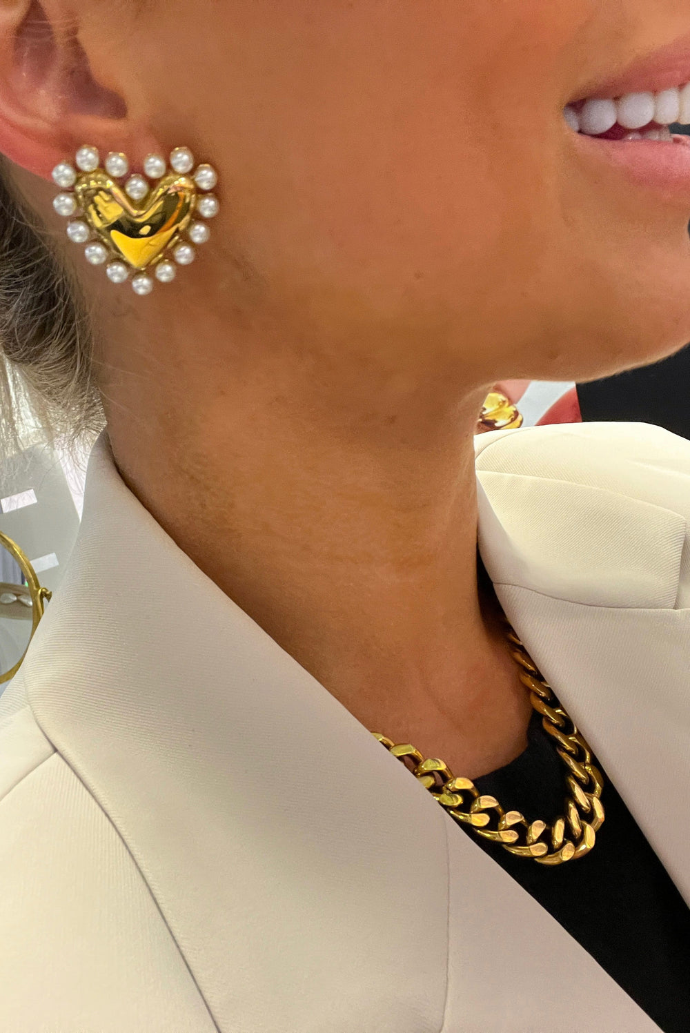 PEARL HEART EARRINGS-Earring-Chansuttpearls-Shop with Bloom West Boutique, Women's Fashion Boutique, Located in Houma, Louisiana