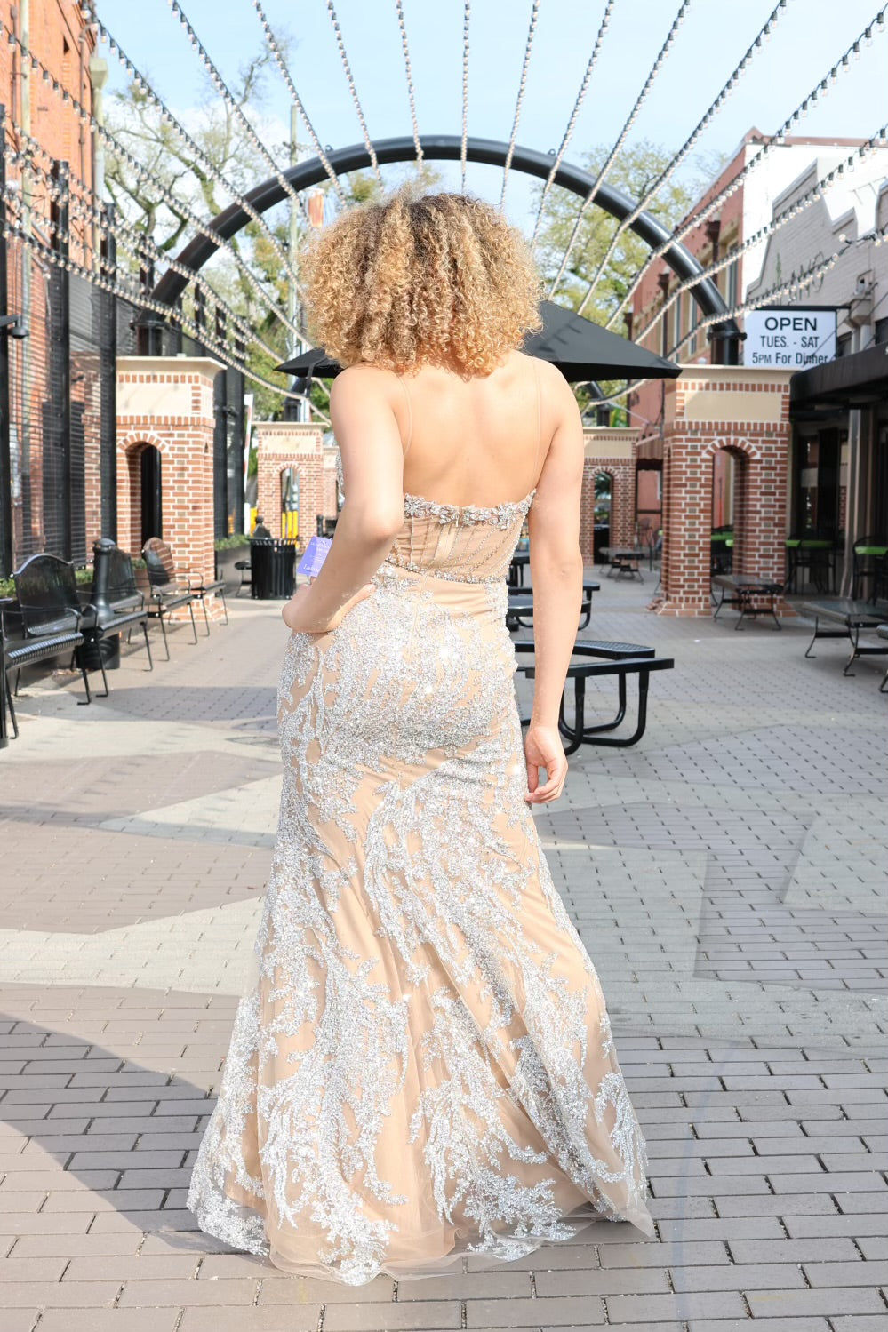 Alita Fully Embellished Crystal Nude Gown-Dresses-17 young dress-Shop with Bloom West Boutique, Women's Fashion Boutique, Located in Houma, Louisiana