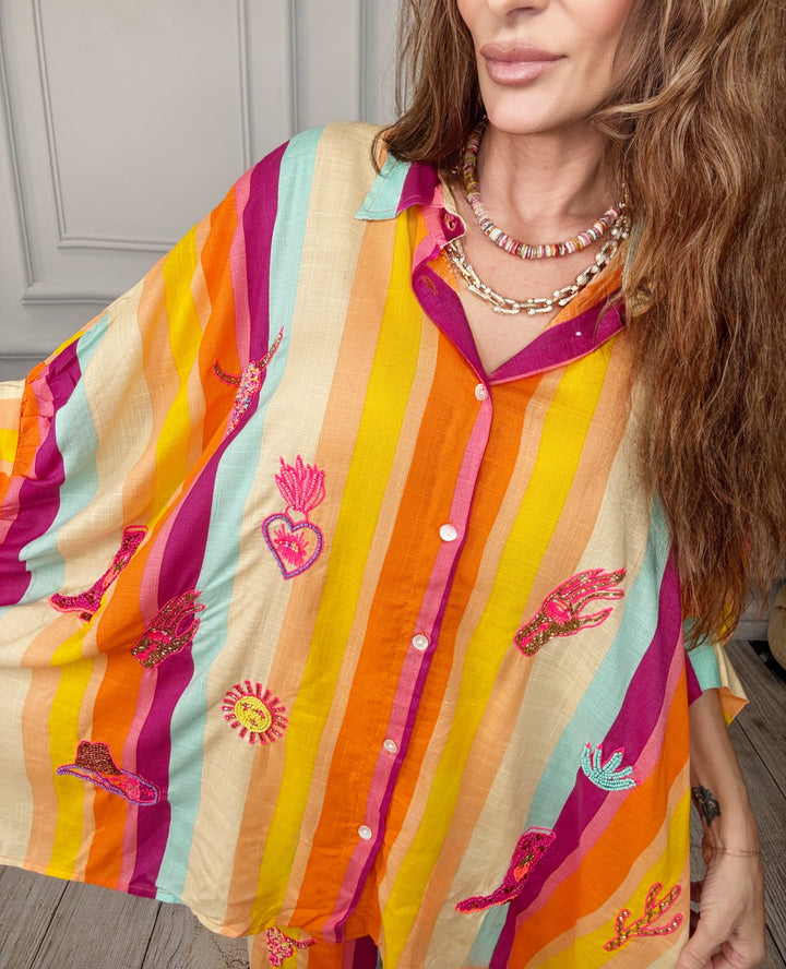 Savannah Sunshine Top-Tops-Gold and Silver-Shop with Bloom West Boutique, Women's Fashion Boutique, Located in Houma, Louisiana