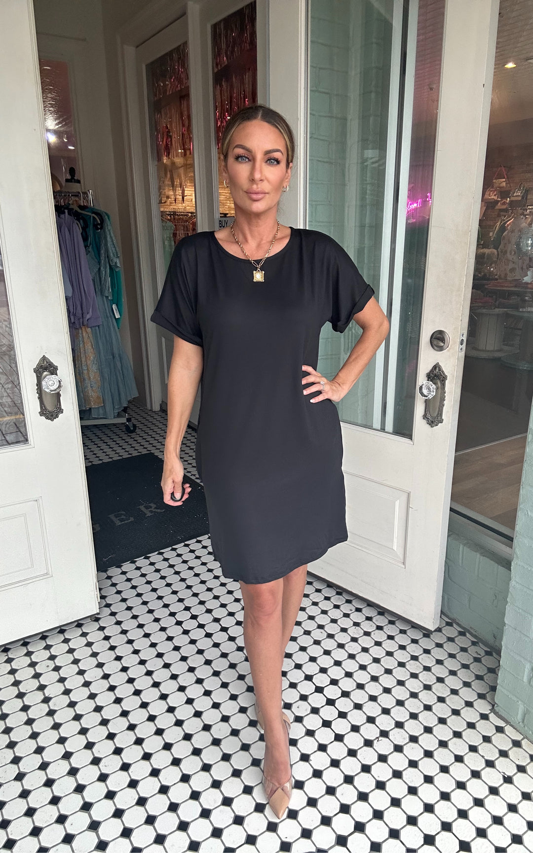 Iva Side Pocket Mini Dress-Mini Dresses-Capella Apparel-Shop with Bloom West Boutique, Women's Fashion Boutique, Located in Houma, Louisiana