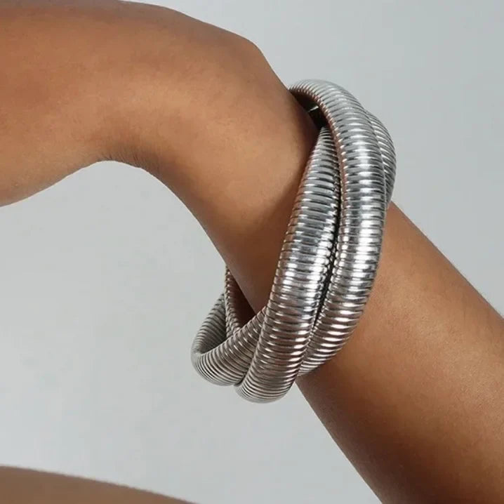 TRIPLE SILVER EMMA BRACELET-Bracelet-Chansuttpearls-Shop with Bloom West Boutique, Women&