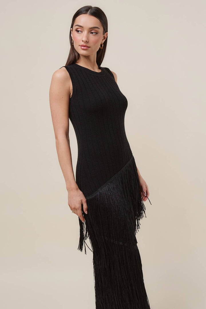 AD3366 Asymmetric fringe maxi dress-Able-Shop with Bloom West Boutique, Women&