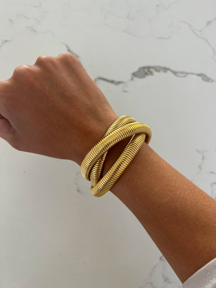 TRIPLE GOLD EMMA BRACELET-Bracelet-Chansuttpearls-Shop with Bloom West Boutique, Women&