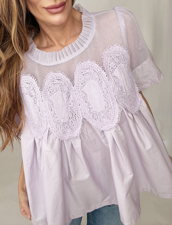 Lux Lilac Lacework Top-Tops-Fate By LFD-Shop with Bloom West Boutique, Women's Fashion Boutique, Located in Houma, Louisiana