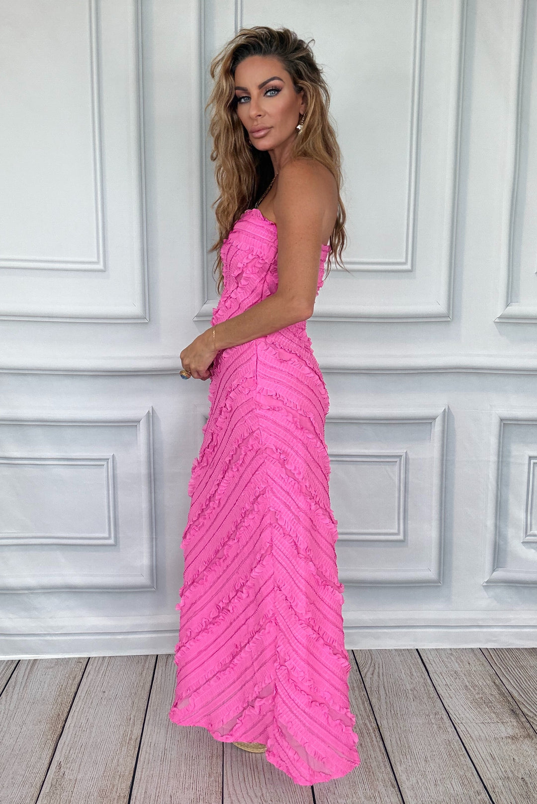 The Palm Royale Texture Gown-Maxi Dresses-2.7 August Apparel-Shop with Bloom West Boutique, Women&