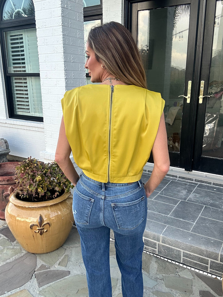 Zya Pleated Top with Metal Zipper on Back-Short Sleeves-Glam-Shop with Bloom West Boutique, Women's Fashion Boutique, Located in Houma, Louisiana