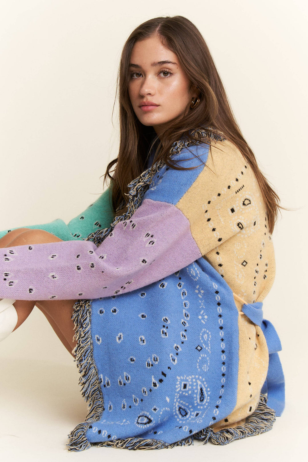 PAISLEY PRINT CONTRAST CARDIGAN-JADE BY JANE-Shop with Bloom West Boutique, Women&