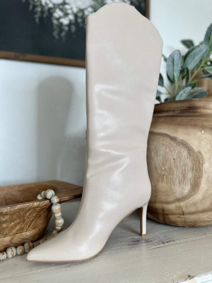 Fiora Heeled Boot Cream-Boots-Chinese Laundry-Shop with Bloom West Boutique, Women's Fashion Boutique, Located in Houma, Louisiana