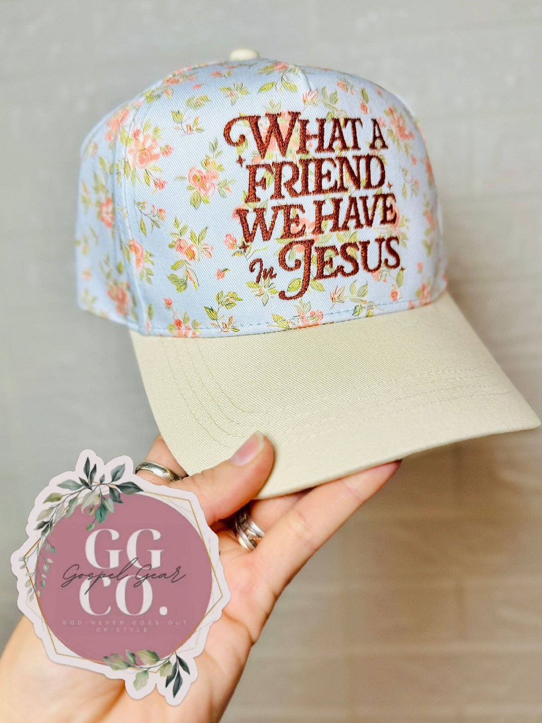 What A Friend We Have In Jesus Embroidered Hat-Gospel Gear Co-Shop with Bloom West Boutique, Women's Fashion Boutique, Located in Houma, Louisiana