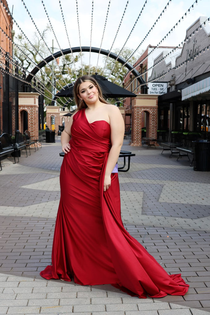 Sienna One Shoulder Satin Gown-Formal Gowns-17 young dress-Shop with Bloom West Boutique, Women's Fashion Boutique, Located in Houma, Louisiana