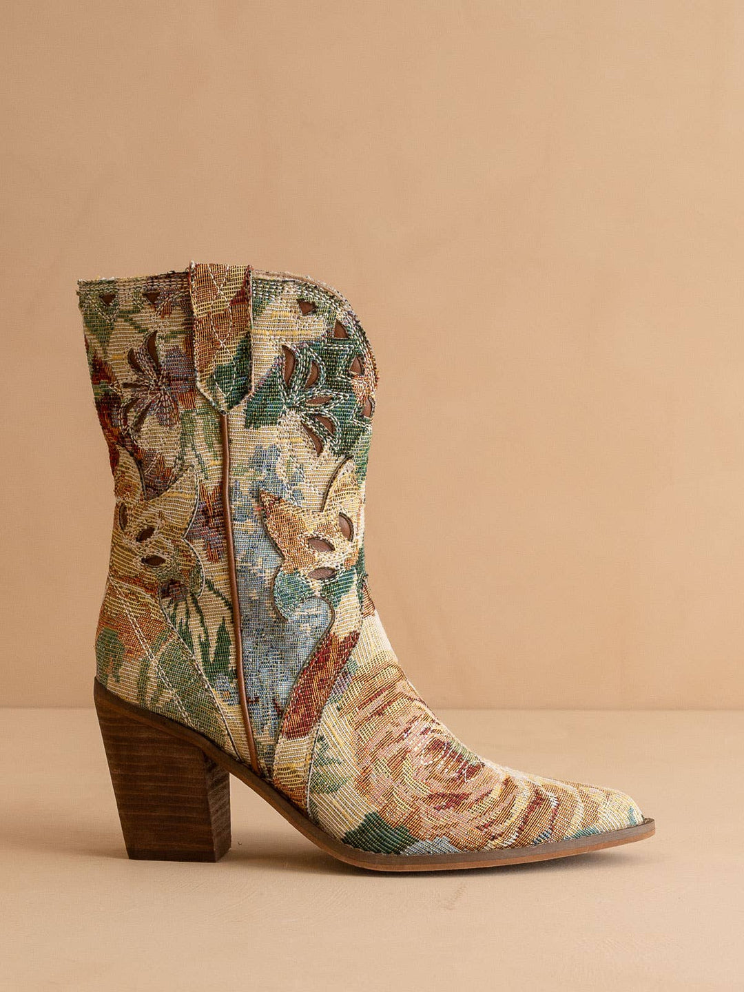 The Sorrel | Floral Tapestry Western Bootie PREORDER-OASIS SOCIETY-Shop with Bloom West Boutique, Women's Fashion Boutique, Located in Houma, Louisiana