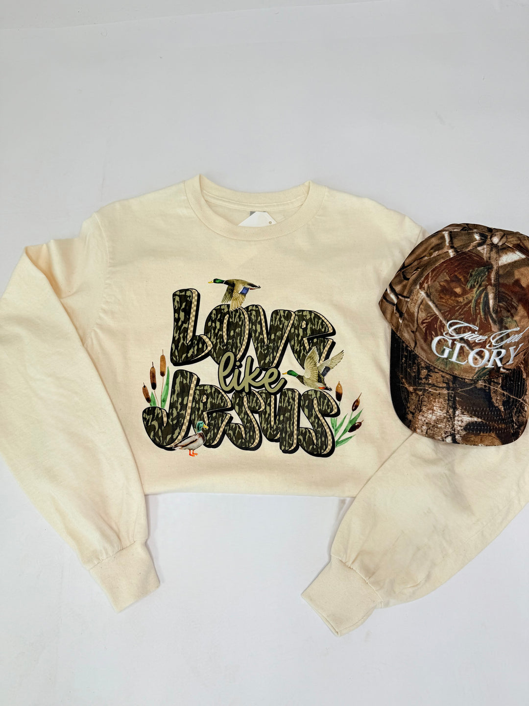 Love Like Jesus Duck Camo Top-Tops-Bloom West Boutique-Shop with Bloom West Boutique, Women's Fashion Boutique, Located in Houma, Louisiana