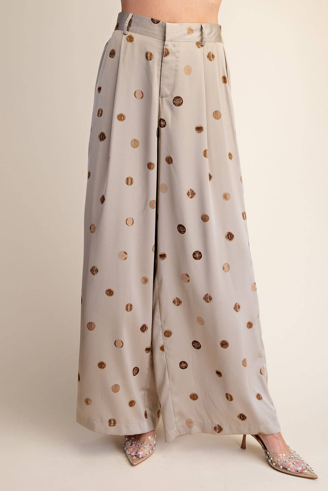 Tailored Wide Polka Dot High Waist Pants-Glam-Shop with Bloom West Boutique, Women&