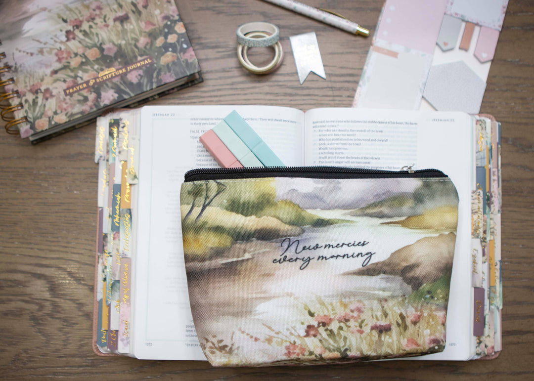 New Mercies Bible Verse Pencil Case | Scripture Pencil Pouch-Bible Accessories-Chosen & Cherished-Shop with Bloom West Boutique, Women's Fashion Boutique, Located in Houma, Louisiana