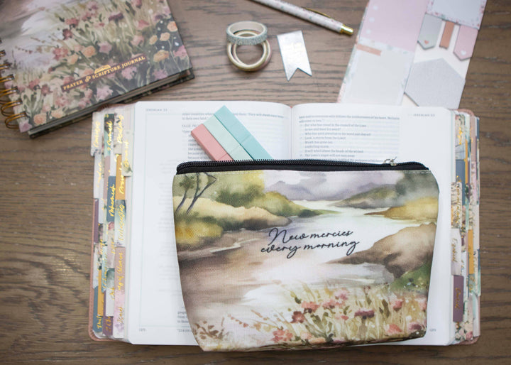 New Mercies Bible Verse Pencil Case | Scripture Pencil Pouch-Bible Accessories-Chosen & Cherished-Shop with Bloom West Boutique, Women's Fashion Boutique, Located in Houma, Louisiana