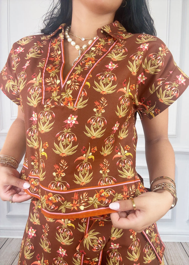Burnt Petals Top-Tops-Entro-Shop with Bloom West Boutique, Women&