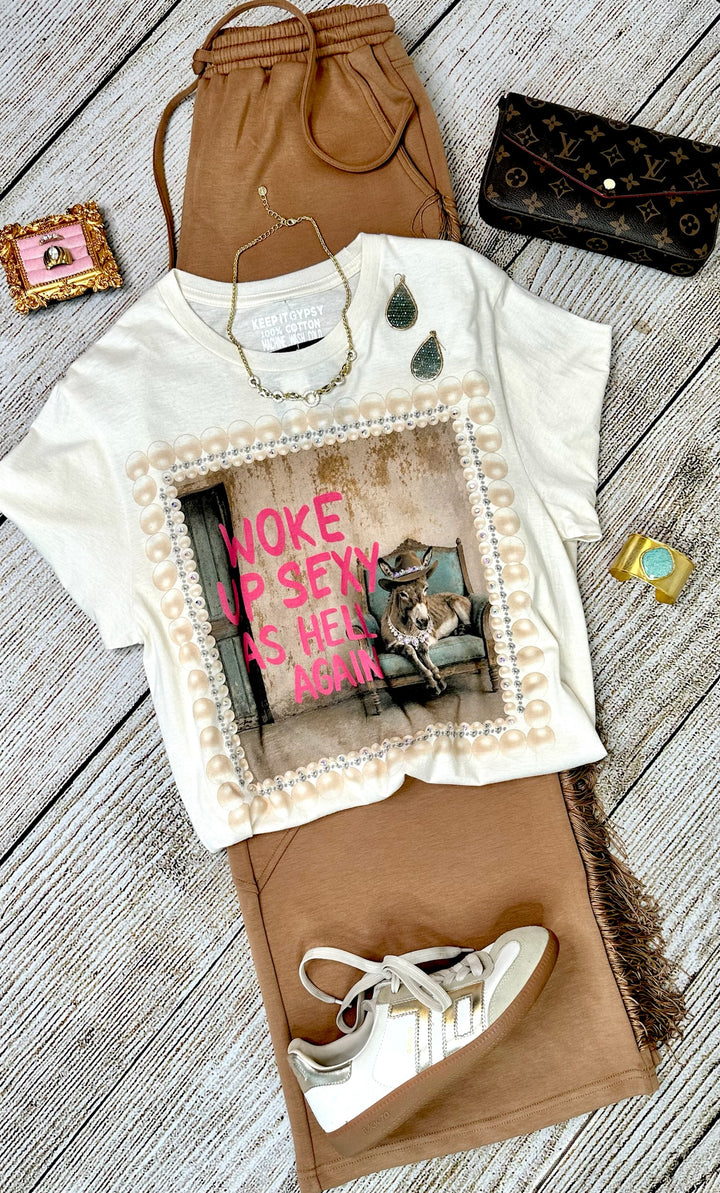 Woke Up Sexy Graphic Tee-Graphic Tees-Keep it Gypsy-Shop with Bloom West Boutique, Women&