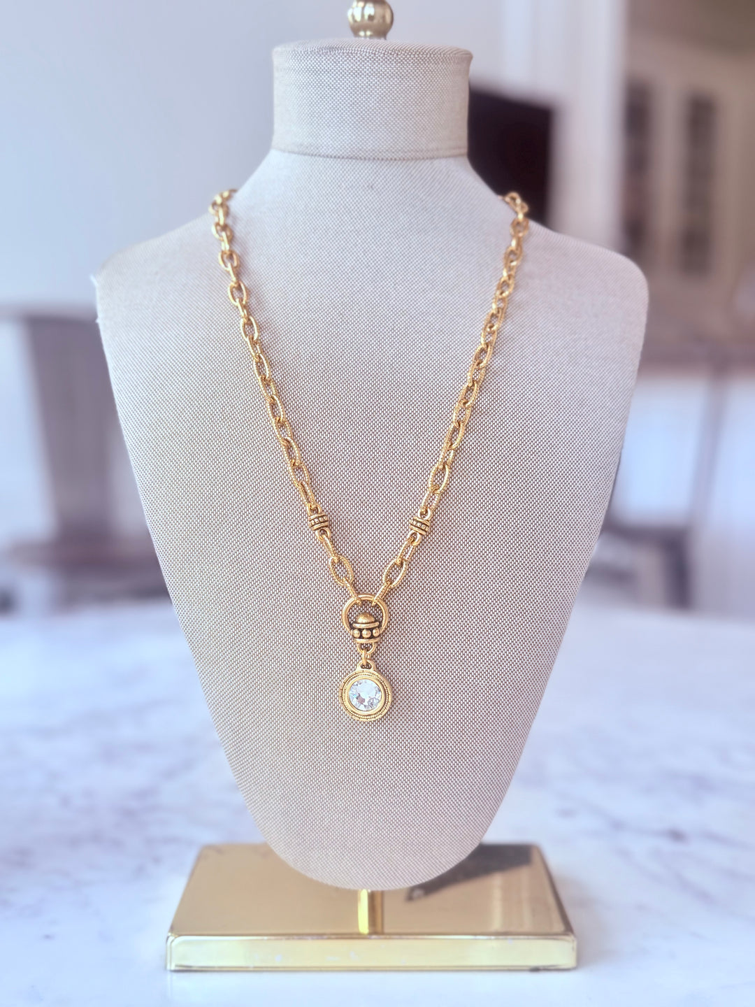 Erin Knight Gold w Swarovski Crystal Necklace-Jewelry-Erin Knight Designs-Shop with Bloom West Boutique, Women's Fashion Boutique, Located in Houma, Louisiana