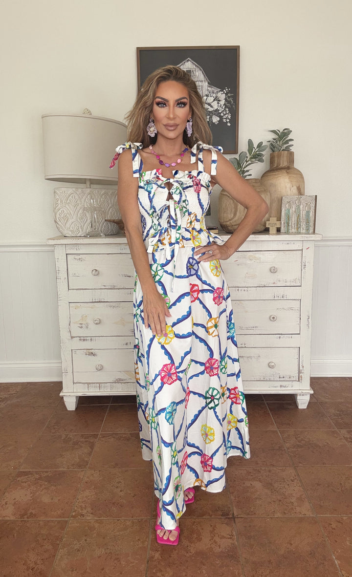 CELIA B TURPAN BLUE DRESS-Midi Dresses-Celia B-Shop with Bloom West Boutique, Women's Fashion Boutique, Located in Houma, Louisiana