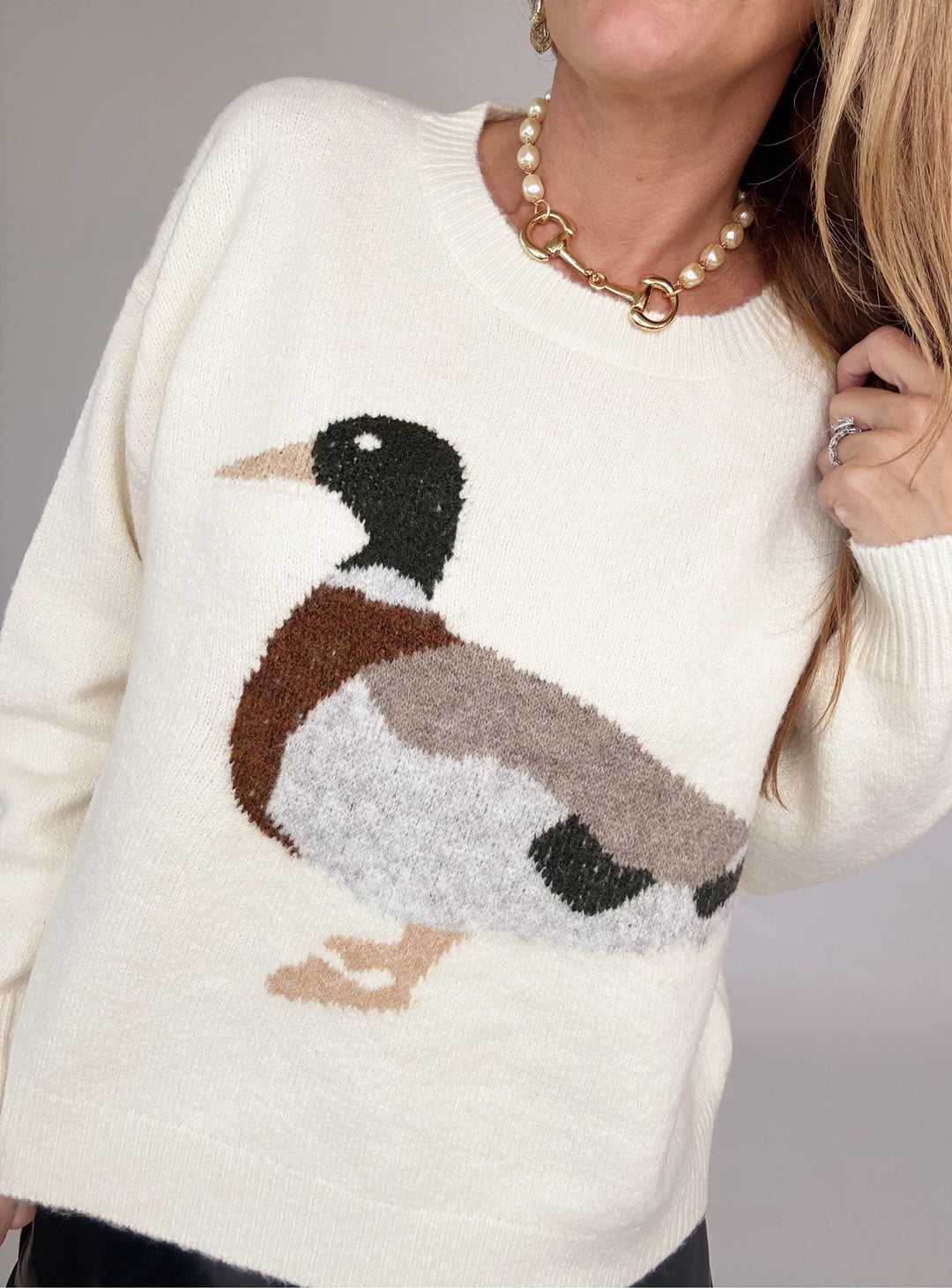 The Millie Mallard Sweater-Tops-Dreamers by debut-Shop with Bloom West Boutique, Women's Fashion Boutique, Located in Houma, Louisiana