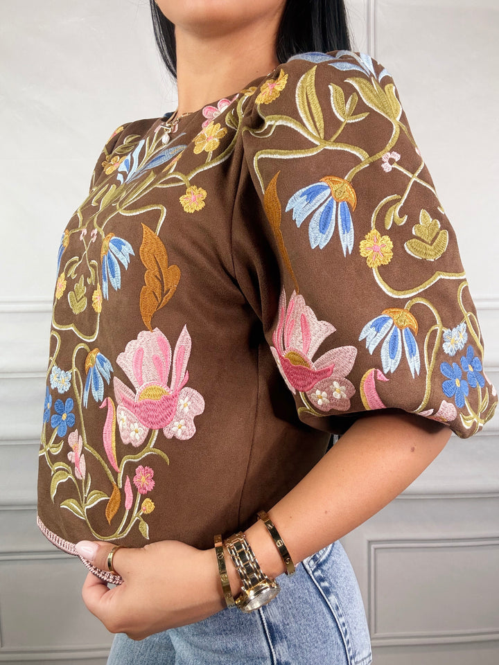 Mocha in Bloom Top